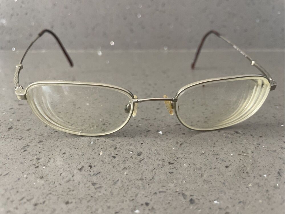 Marchon Flexon 423 Eyeglasses Silver Brushed 49-19-145 Wire Frames Full Rim